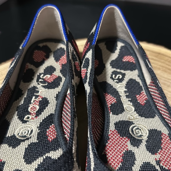 Rothy’s The Flat Round Red Cat Leopard Animal Print Women's Flats Shoes - Picture 6 of 9